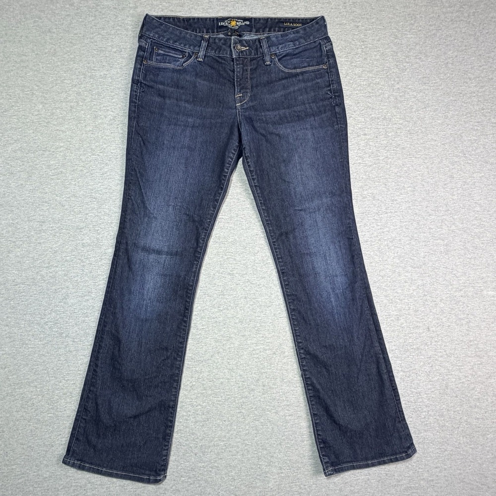Lucky Brand Jeans Women's Size 6 Blue Denim Casual Ankle Lola Boot Dark Wash